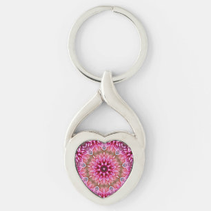 Geometrisches Mandala Rosa Blumenmuster-67545 Schlüsselanhänger