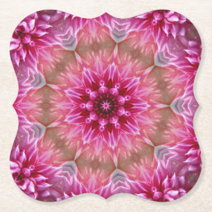 Geometrisches Mandala-Rosa-Blumenmuster-67545 Untersetzer