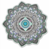 Geometrisches Mandala-transparentes Aufkleber (Vorderseite)