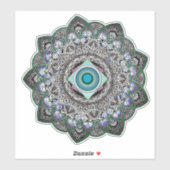 Geometrisches Mandala-transparentes Aufkleber (Blatt)
