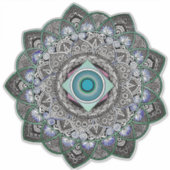 Geometrisches Mandala-transparentes Aufkleber (Vorderseite)