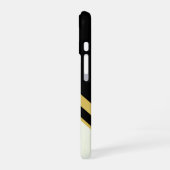 Geometrisches Marbild für Schwarzes Gold Monogram iPhone 16 Hülle (Linke Seite)