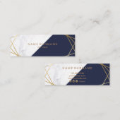 Geometrisches Marble Gold Blue Mini Business Card Mini Visitenkarte (Vorne/Hinten)