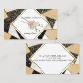 Geometrisches Marmor,Glitzer,Rahmen,Konfetti, Sche Visitenkarte (Vorne/Hinten)