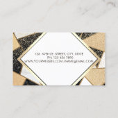 Geometrisches Marmor,Glitzer,Rahmen,Konfetti, Sche Visitenkarte (Rückseite)