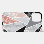 Geometrisches Marmor mit rosa Glitzer: Nahtlos Case-Mate iPhone Hülle (Rückseite (Horizontal))