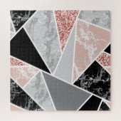 Geometrisches Marmor mit rosa Glitzer: Nahtlos Puzzle (Horizontal)