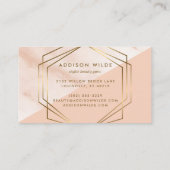 Geometrisches Marmor Moderne rosa und goldene Tren Visitenkarte (Rückseite)