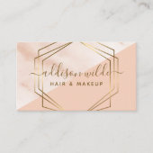 Geometrisches Marmor Moderne rosa und goldene Tren Visitenkarte (Vorderseite)