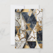 Geometrisches Marmor, Weinglas, Balloons, Ruhestan Einladung (Rückseite)