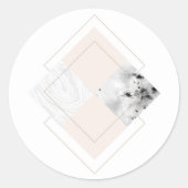 Geometrisches Marmordesign Runder Aufkleber (Vorderseite)