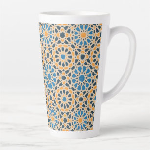 Geometrisches marokkanisches Fliesen- und Orangenm Milchtasse