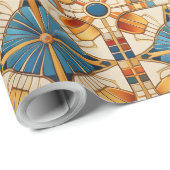 Geometrisches marokkanisches Fliesenmuster#1 Aquam Geschenkpapier (Rolleneckpunkt)