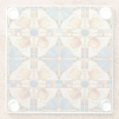 Geometrisches marokkanisches Fliesenmuster#1 Aquam Glasuntersetzer (Rückseite)