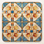 Geometrisches marokkanisches Fliesenmuster#1 Aquam Rechteckiger Pappuntersetzer (Vorderseite)