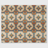 Geometrisches marokkanisches Fliesenmuster#2 Aquam Geschenkpapier (Flach)