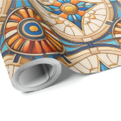 Geometrisches marokkanisches Fliesenmuster#2 Aquam Geschenkpapier (Rolleneckpunkt)