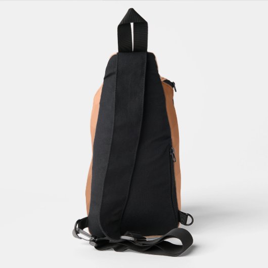 Geometrisches Maschenmuster für Peach-Gradienten M Crossbody Bag (Rückseite)