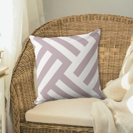 Geometrisches Mauve Striping Wicker-Muster Kissen