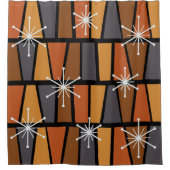Geometrisches MCM Abstrakt Burnt Orange Duschvorhang (Vorderseite)