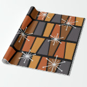 Geometrisches MCM Abstrakt Burnt Orange Geschenkpapier (Ungerollt)