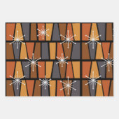 Geometrisches MCM Abstrakt Burnt Orange Geschenkpapier Set (Vorderseite 3)