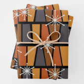 Geometrisches MCM Abstrakt Burnt Orange Geschenkpapier Set (Beispiel)