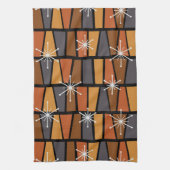 Geometrisches MCM Abstrakt Burnt Orange Geschirrtuch (Vertikal)