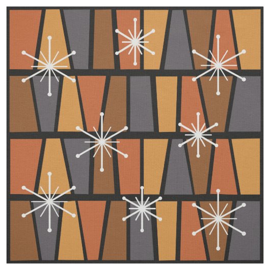 Geometrisches MCM Abstrakt Burnt Orange Stoff (Muster)
