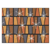 Geometrisches MCM Abstrakt Burnt Orange Tischdecke (Vorderseite (Horizontal))