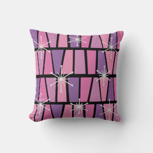 Geometrisches MCM Abstrakt rosa Lila Kissen