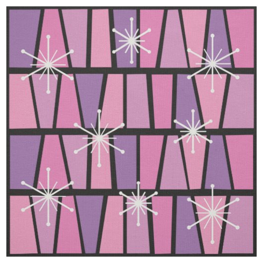 Geometrisches MCM Abstrakt rosa Lila Stoff (Muster)