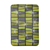 Geometrisches MCM Abstraktes Olive Green Badematte (Vorderseite Vertikal)