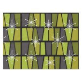 Geometrisches MCM Abstraktes Olive Green Tischdecke (Vorderseite (Horizontal))