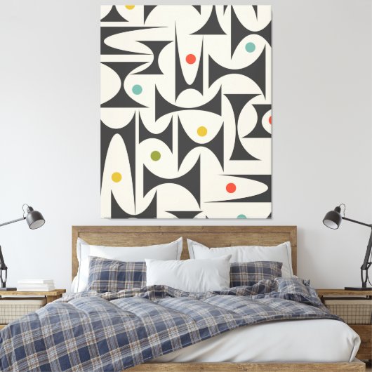 Geometrisches MCM-Muster Tischlampe Bath Mat Fleec Leinwanddruck (Insitu (Schlafzimmer))