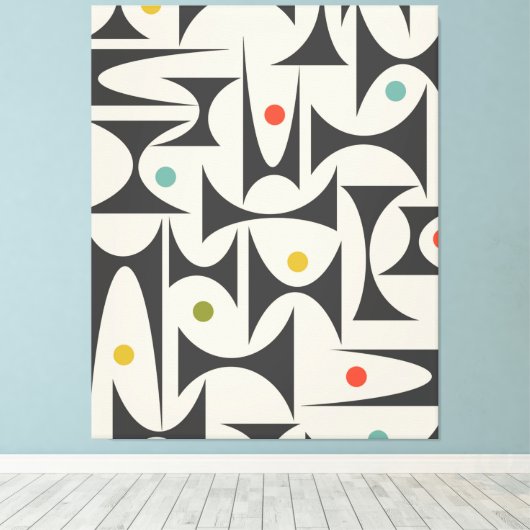 Geometrisches MCM-Muster Tischlampe Bath Mat Fleec Leinwanddruck (Insitu (Holzboden))