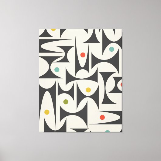 Geometrisches MCM-Muster Tischlampe Bath Mat Fleec Leinwanddruck (Vorderseite)