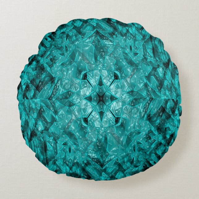 Geometrisches Meer...... Rundes Kissen (Vorderseite)