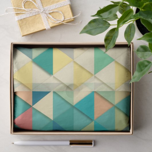 Geometrisches Mehrfarbendreieck Seidenpapier (Geschenk)