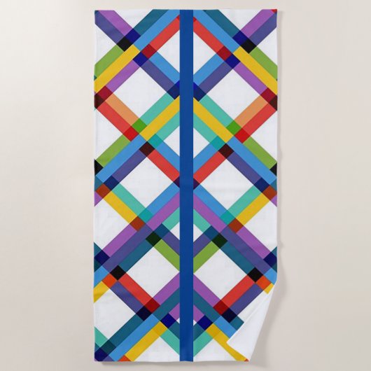 Geometrisches, mehrfarbiges Strandtuch (Vorderseite)