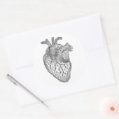 Geometrisches menschliches Herz Runder Aufkleber (Umschlag)