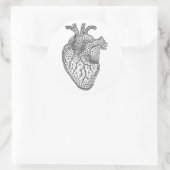 Geometrisches menschliches Herz Runder Aufkleber (Tasche)