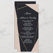 Geometrisches Menü aus rosa schwarz und gold Programm (Vorne/Hinten)