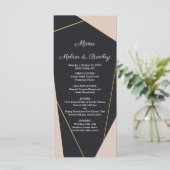 Geometrisches Menü aus rosa schwarz und gold Programm (Stehend Vorderseite)