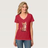 Geometrisches Meow T-Shirt (Vorderseite Vollansicht)