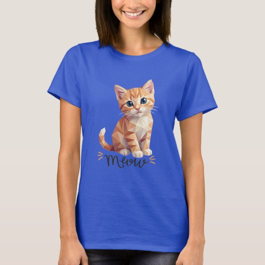 Geometrisches Meow T-Shirt (Vorderseite)