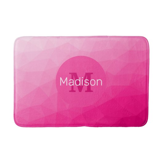 Geometrisches Messemuster für das Muster, rosa, gl Badematte (Vorderseite)