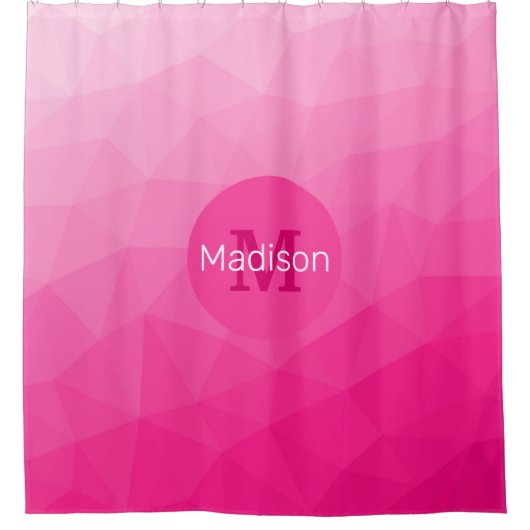 Geometrisches Messemuster für das Muster, rosa, gl Duschvorhang (Vorderseite)