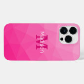 Geometrisches Messemuster für das Muster, rosa, gl iPhone Hülle (Rückseite (Horizontal))