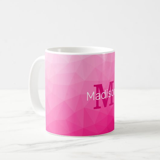 Geometrisches Messemuster für das Muster, rosa, gl Kaffeetasse (Vorderseite Links)